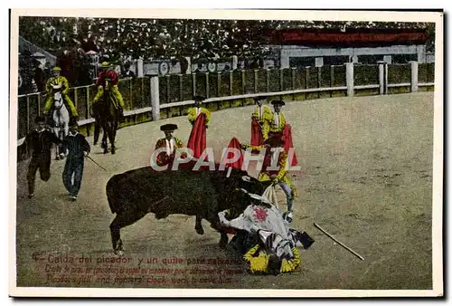 Ansichtskarte AK Corrida Course de taureaux Caida del picador