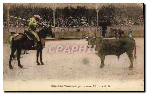 Ansichtskarte AK Corrida Course de taureaux Citant le taureau pour une pique