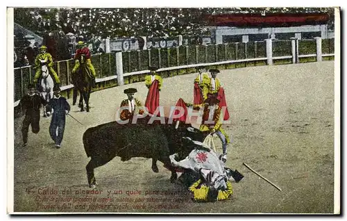 Ansichtskarte AK Corrida Course de taureaux Caida del picador