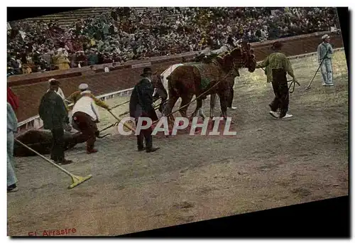 Ansichtskarte AK Corrida Course de taureaux El Arrastre