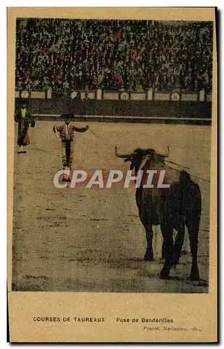 Cartes postales Corrida Course de taureaux Pose de banderilles (carte toilee)