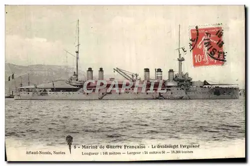Cartes postales Bateau de Guerre Le dreadnought Vergniaud