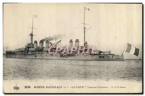 Cartes postales Bateau de Guerre Voltaire Cuirasse d'escadre