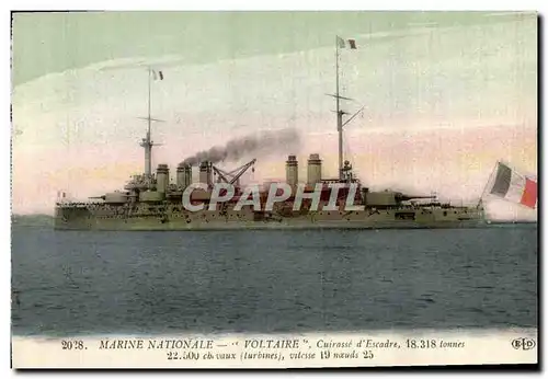 Cartes postales Bateau de Guerre Voltaire Cuirasse d'escadre