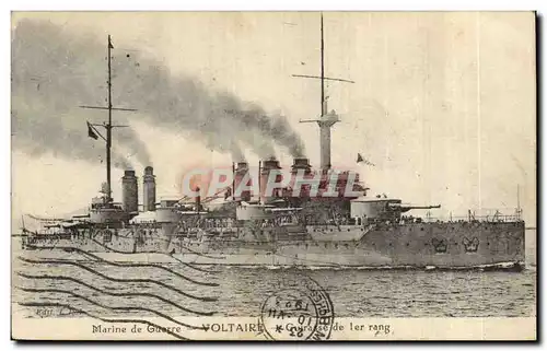 Cartes postales Bateau de Guerre Voltaire Cuirasse de 1er rang