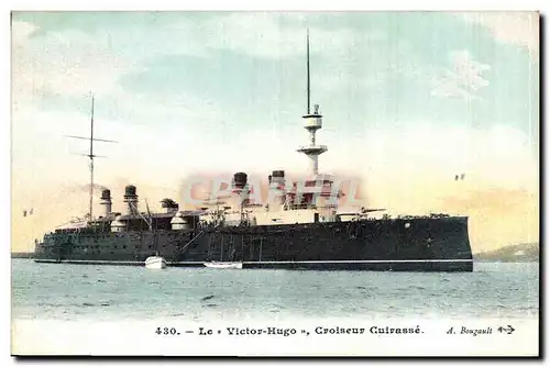 Cartes postales Bateau de Guerre Le Victor Hugo Croiseur Cuirasse