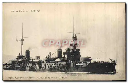 Cartes postales Bateau de Guerre Verite