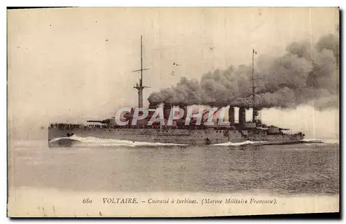 Ansichtskarte AK Bateau de Guerre Voltaire Cuirasse a turbines