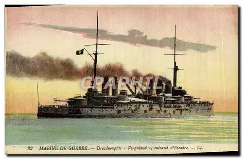 Cartes postales Bateau de Guerre Dreadnoughts Vergniaud Cuirasse d&#39escadre