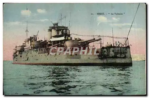 Ansichtskarte AK Bateau de Guerre Brest Le Voltaire