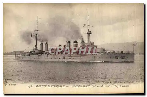 Ansichtskarte AK Bateau de Guerre Vergniaud Cuirasse d&#39escadre