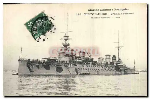 Cartes postales Bateau de Guerre Le Victor Hugo Croiseur Cuirasse