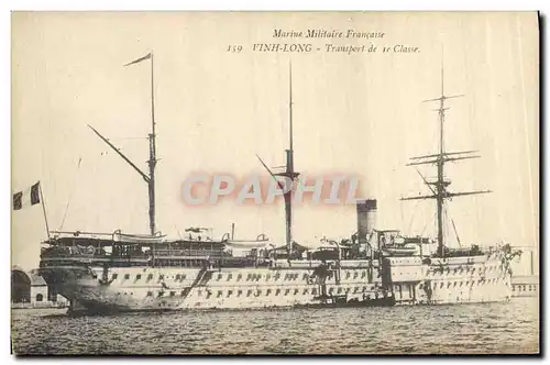 Cartes postales Bateau de Guerre Vinh long Transport de 1er classe