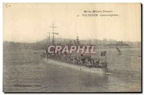 Ansichtskarte AK Bateau de Guerre Voltigeur Contre torpilleur