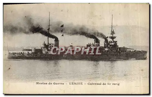 Ansichtskarte AK Bateau de Guerre Verite Cuirasse de 1er rang