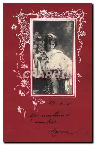 Cartes postales Fantaisie Fleurs Femme