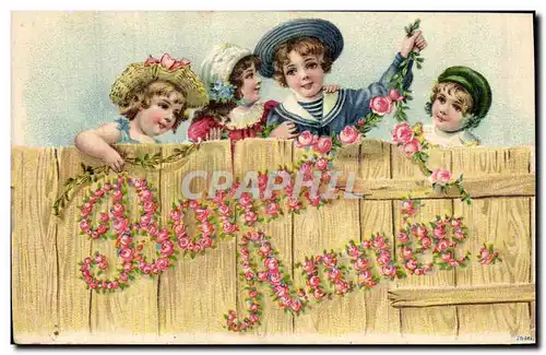 Cartes postales Fantaisie Fleurs Enfants