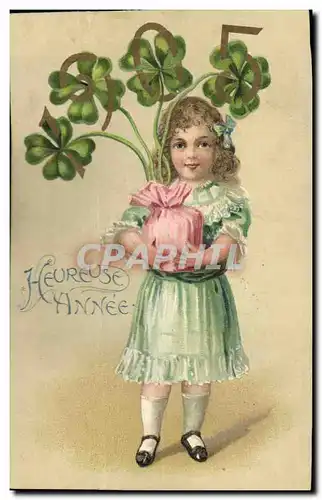 Ansichtskarte AK Fantaisie Fleurs Enfant Trefles