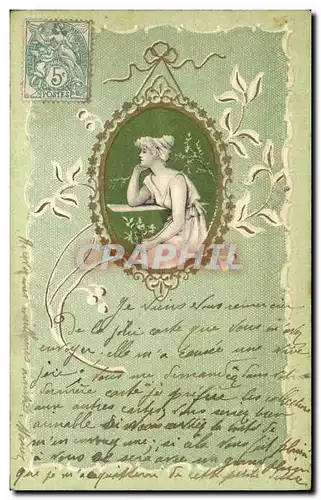 Cartes postales Fantaisie Fleurs Femme