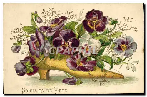 Cartes postales Fantaisie Fleurs Chaussure