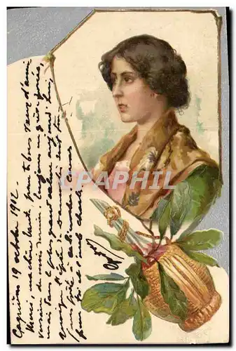 Cartes postales Fantaisie Fleurs Femme