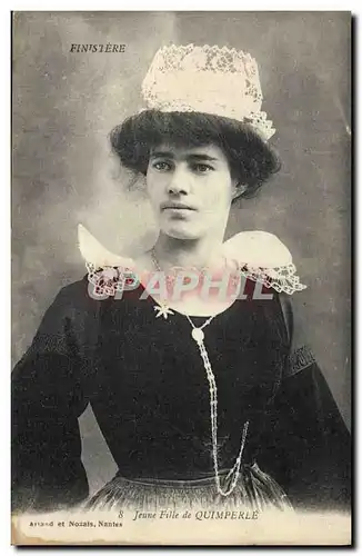 Cartes postales Folklore Finistere Jeune fille de Quimperle