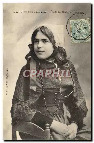 Cartes postales Folklore Jeune fille d&#39Ouessant