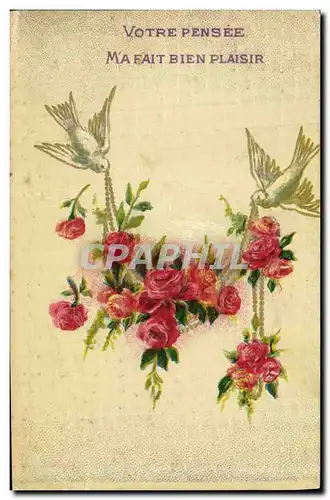 Cartes postales Fantaisie Fleurs Colombes