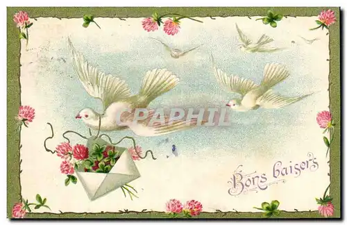 Cartes postales Fantaisie Fleurs Colombes