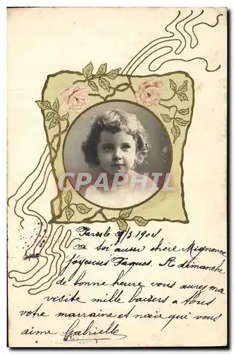 Cartes postales Fantaisie Fleurs Enfant