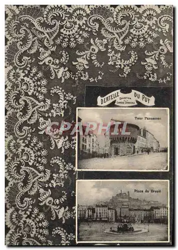 Cartes postales Dentelle Dentelliere Le Puy Tour Pannessac Place du Breuil