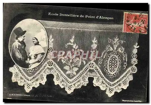 Cartes postales Dentelle Ecole Dentelliere de Point d'Alencon