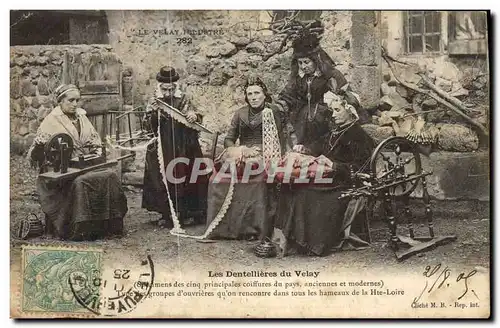 Cartes postales Dentelle Dentelliere Les dentellieres du Velay