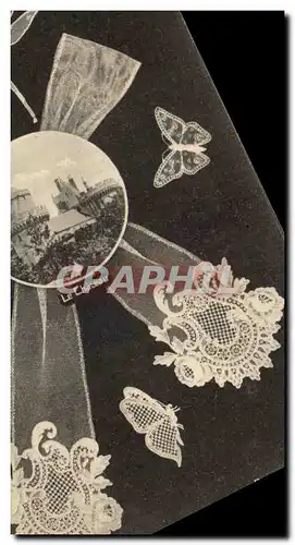 Cartes postales Dentelle Dentelliere Point D'Alencon Le chateau