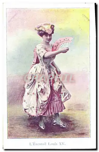 Ansichtskarte AK Fantaisie Eventail Femme L&#39eventail Louis XV