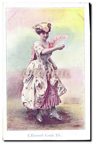 Cartes postales Fantaisie Eventail Femme L&#39eventail Louis XV