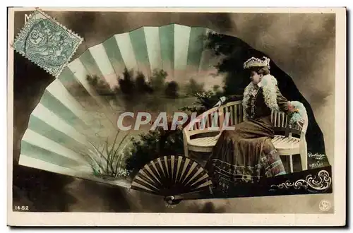 Cartes postales Fantaisie Eventail Femme