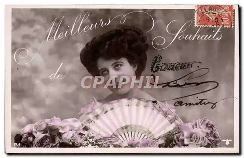 Cartes postales Fantaisie Eventail Femme