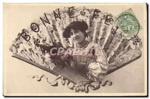 Cartes postales Fantaisie Eventail Femme