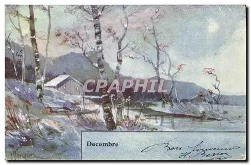 Cartes postales Fantaisie Mois Decembre