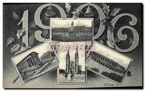 Cartes postales Fantaisie Fleurs Annee 1906 Nimes