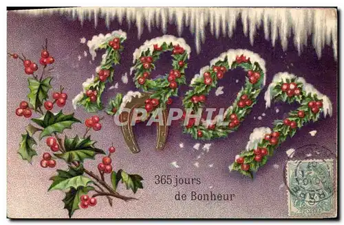 Cartes postales Fantaisie Fleurs Annee 1907 Fer a cheval
