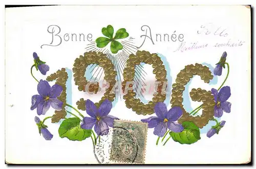 Cartes postales Fantaisie Fleurs Annee 1906 Trefles