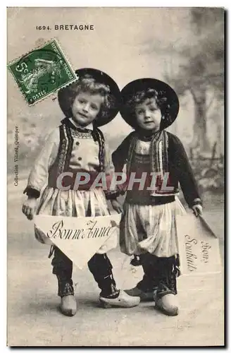 Cartes postales Folklore Enfants Bretagne