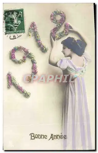 Cartes postales Fantaisie Fleurs Annee 1912 Femme