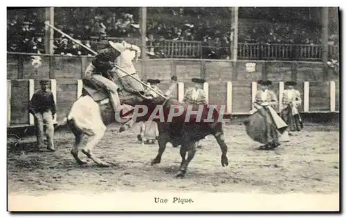 Ansichtskarte AK Corrida Course de taureaux Une pique