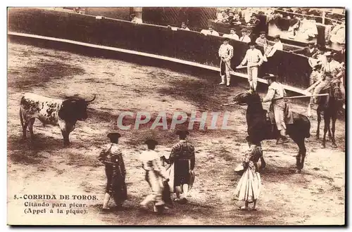 Ansichtskarte AK Corrida Course de taureaux Citando para picar Appel a la pique