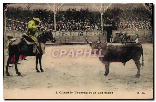 Ansichtskarte AK Corrida Course de taureaux Citant la taureau pour une pique