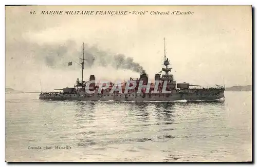 Cartes postales Bateau de Guerre Verite Cuirasse d&#39escadre