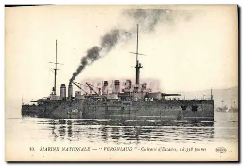 Cartes postales Bateau de Guerre Vergniaud Cuirasse d&#39escadre